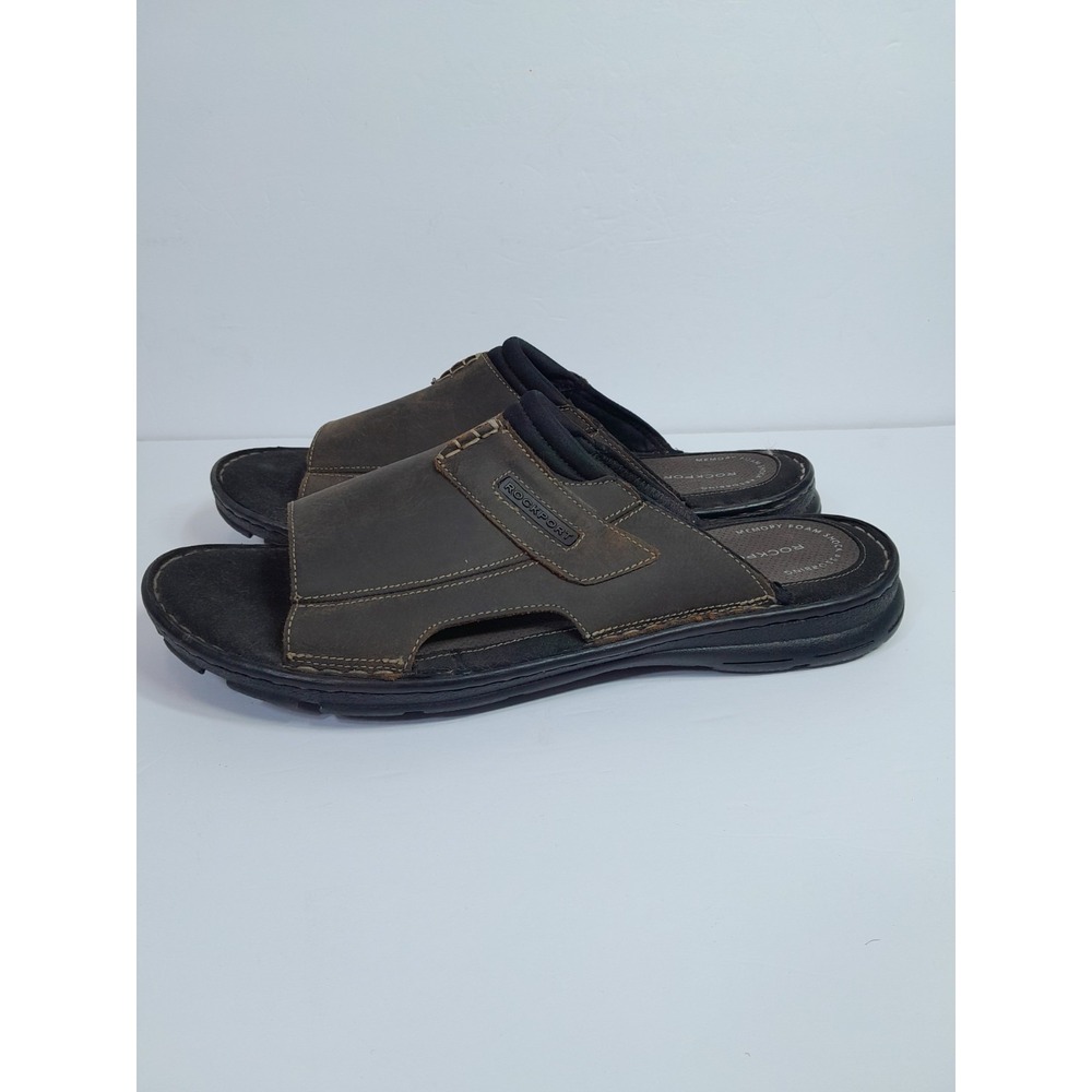 Rockport Darwyn Slide 2 brown  Sandal  Men Sz 13 M